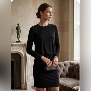 Norma Kamali Black Jersey Knit Dress Small